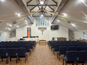 A new accessible sanctuary with flexible, accessible seating.